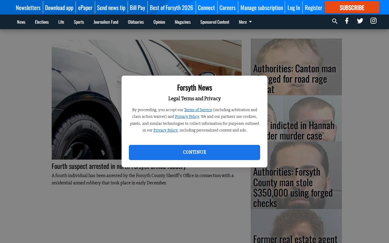 Forsyth County News Crime and Courts local coverage page