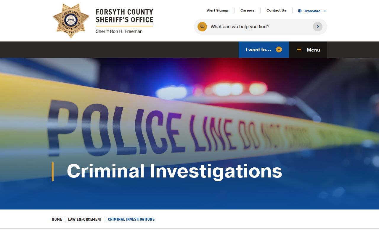 Forsyth County Sheriff's Office warrant information and contact page